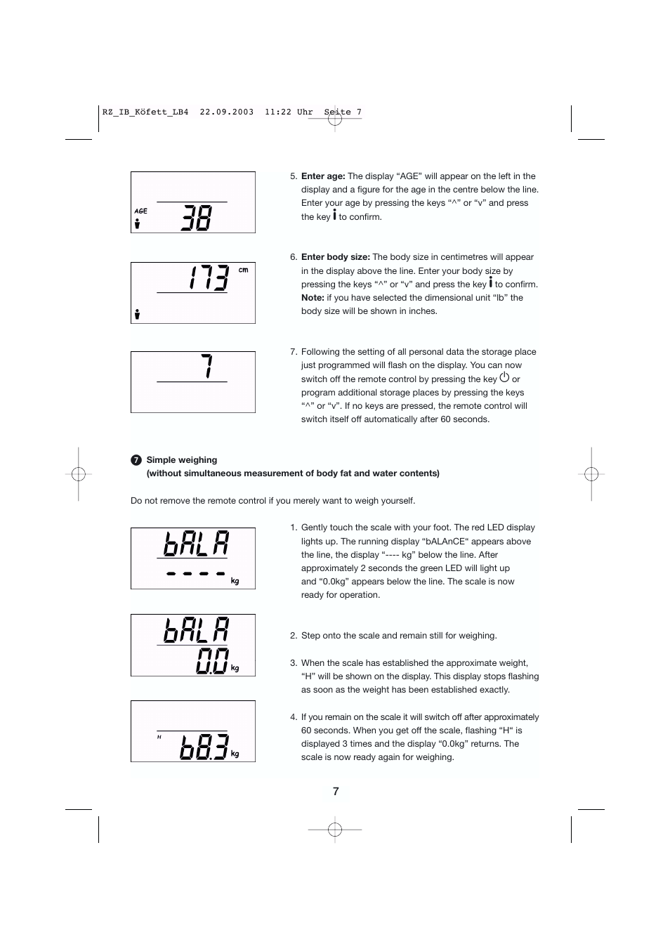 Kompernass Balance KH 5006 User Manual | Page 7 / 12