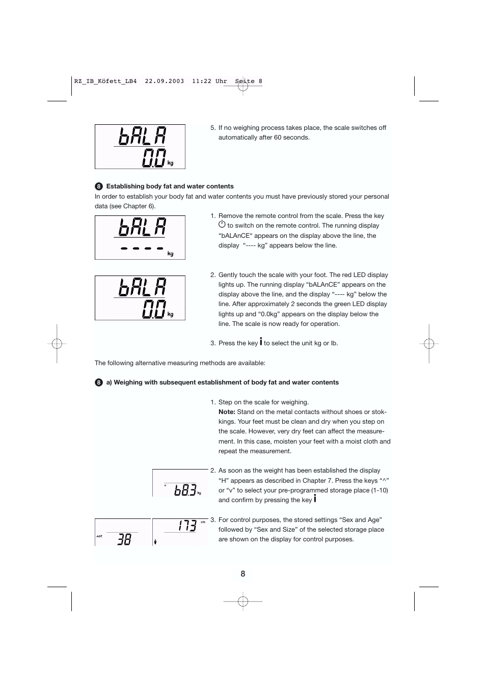 Kompernass Balance KH 5006 User Manual | Page 8 / 12