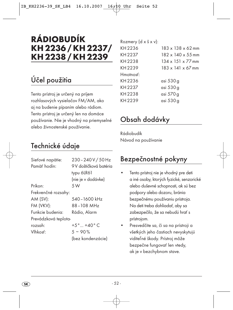 Kompernass KH 2238 User Manual | Page 54 / 82