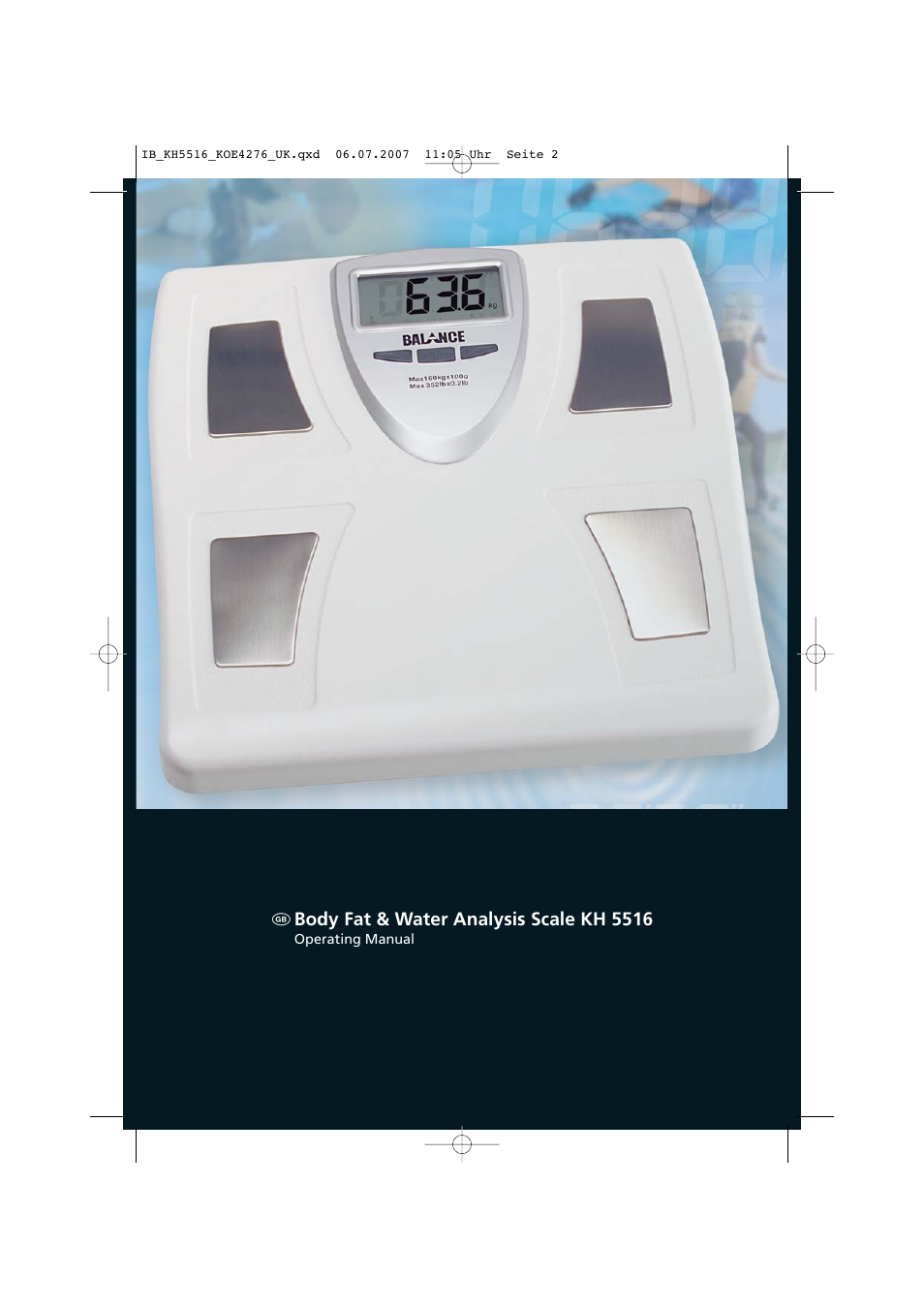 Body fat & water analysis scale kh 5516 | Kompernass KH 5516 User Manual | Page 2 / 19