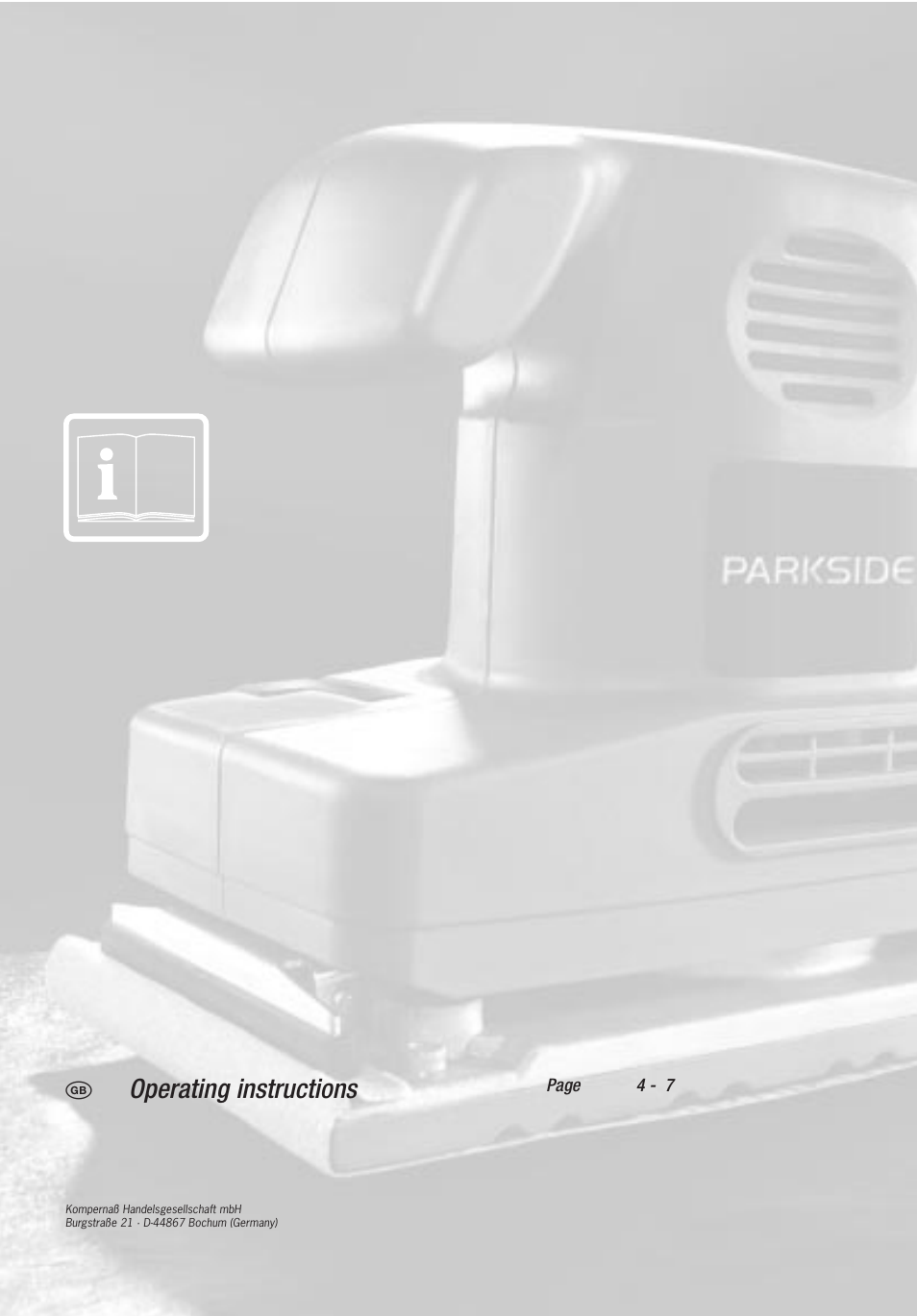 Operating instructions | Kompernass PSS 260 User Manual | Page 2 / 10