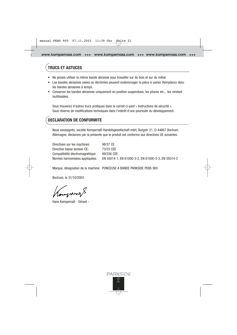 Kompernass PEBS 900 User Manual | Page 21 / 79
