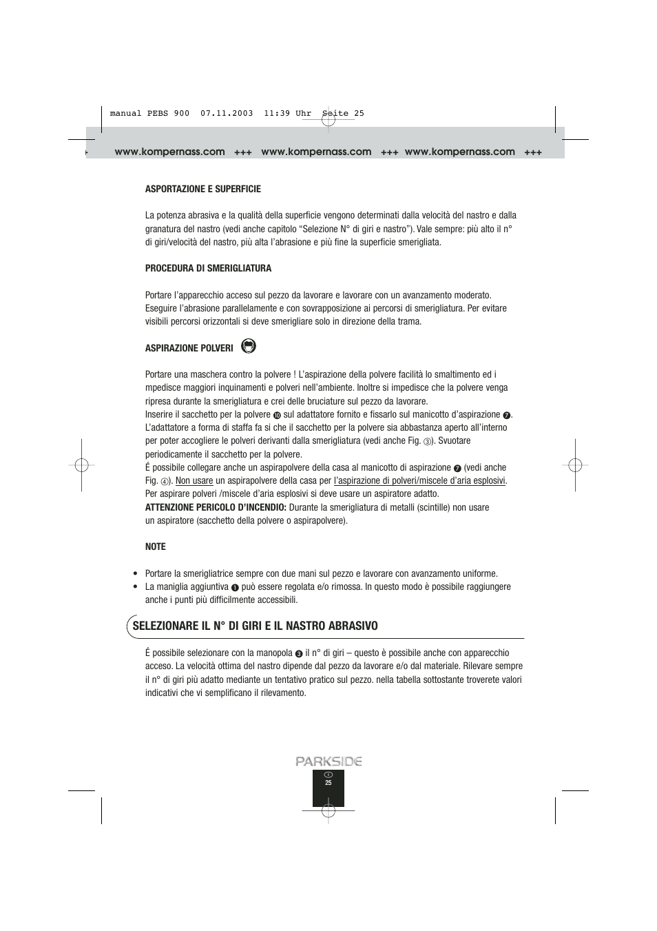 Selezionare il n° di giri e il nastro abrasivo | Kompernass PEBS 900 User Manual | Page 25 / 79