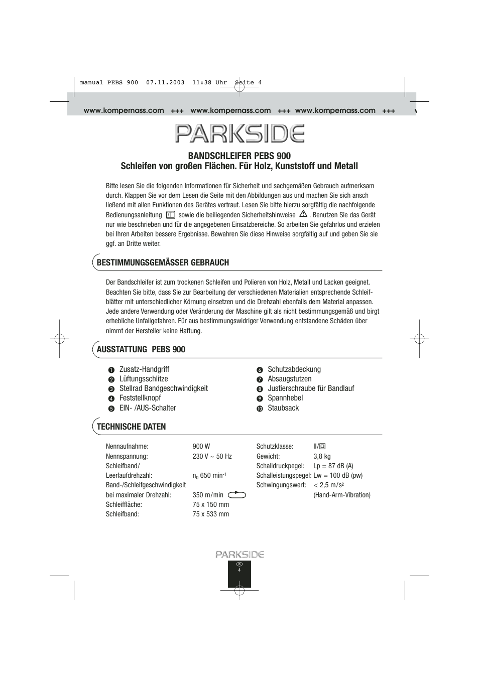 Kompernass PEBS 900 User Manual | Page 4 / 79