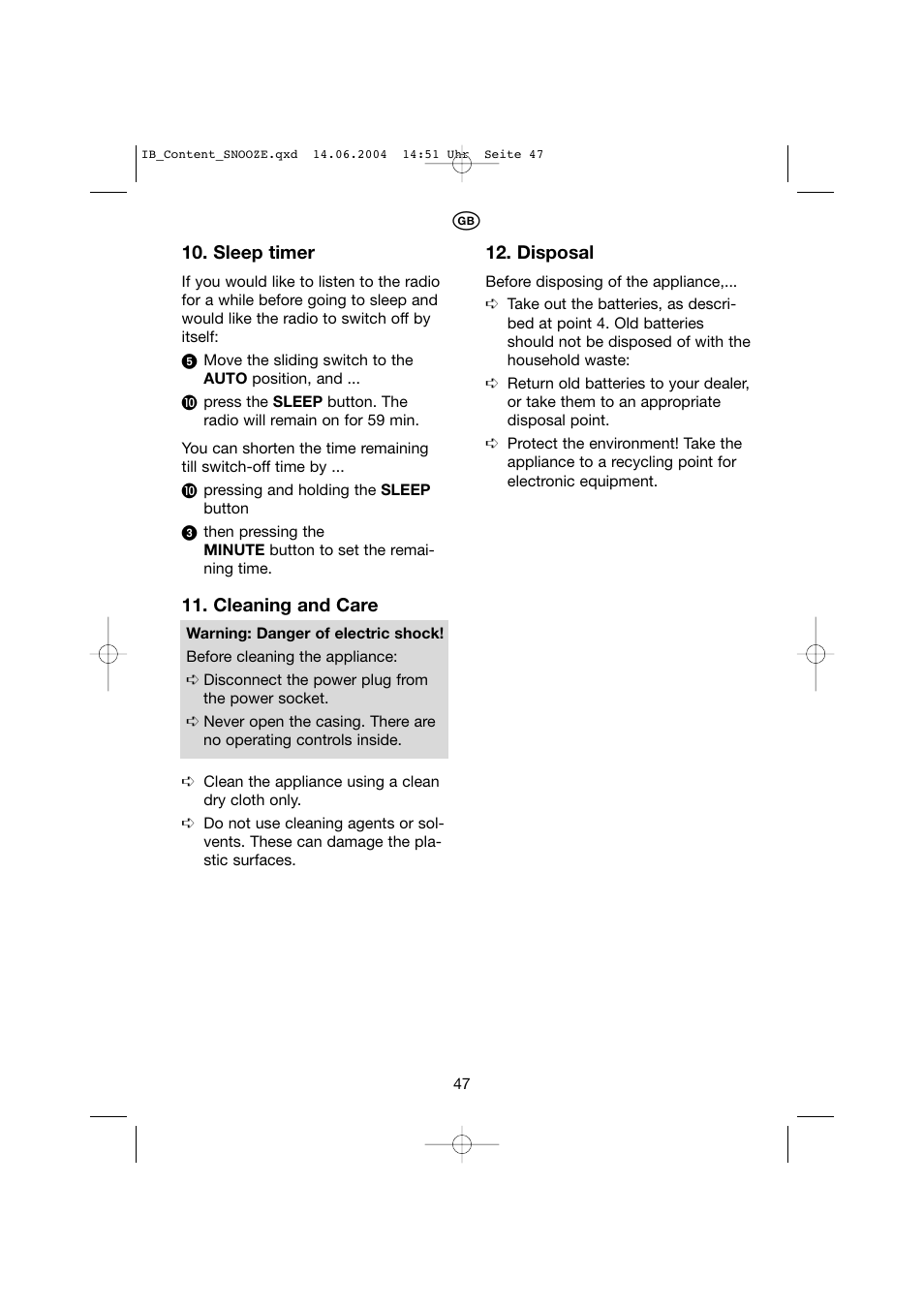 Kompernass KH 2275 User Manual | Page 51 / 51