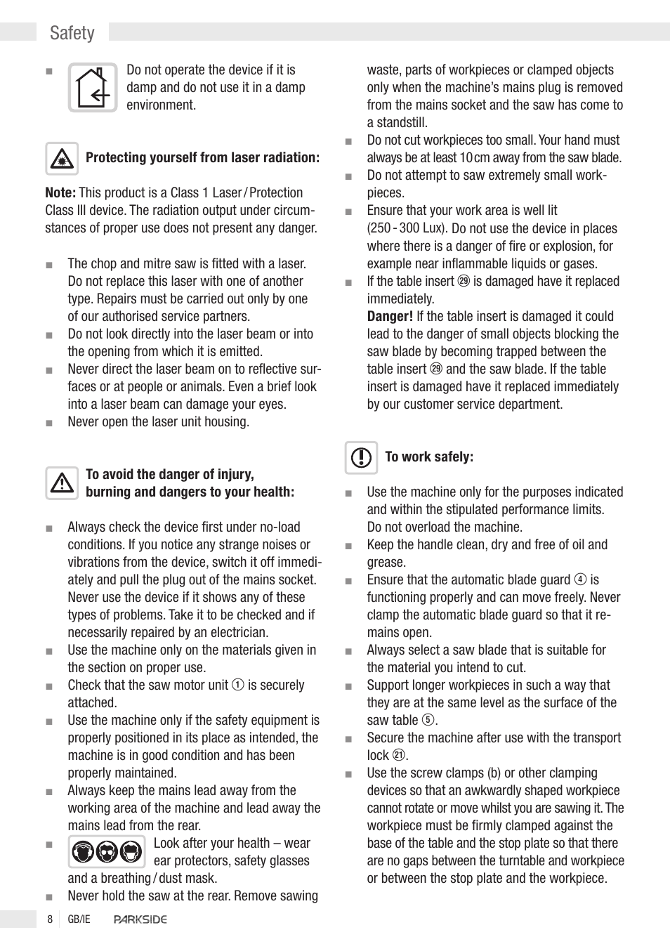 Safety | Kompernass PKGS1450 User Manual | Page 6 / 14