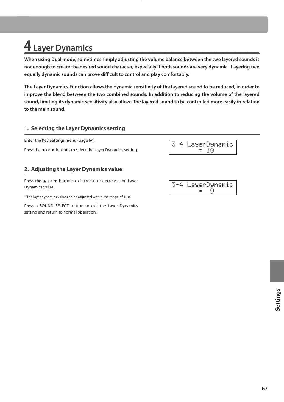 Layer dynamics | Kawai CONCERT ARTIST CA63 User Manual | Page 67 / 96