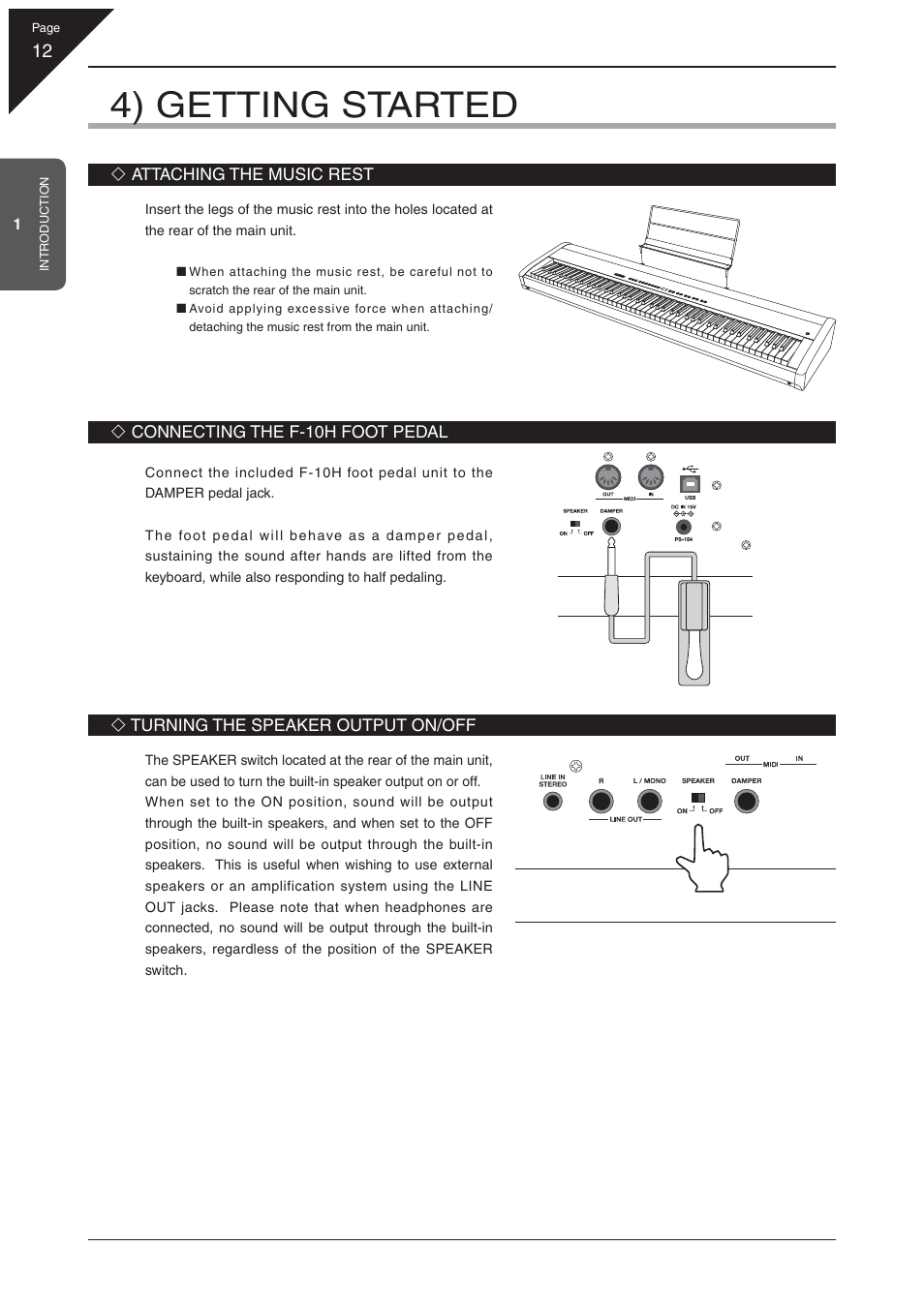 4) getting started | Kawai EP3 User Manual | Page 12 / 66