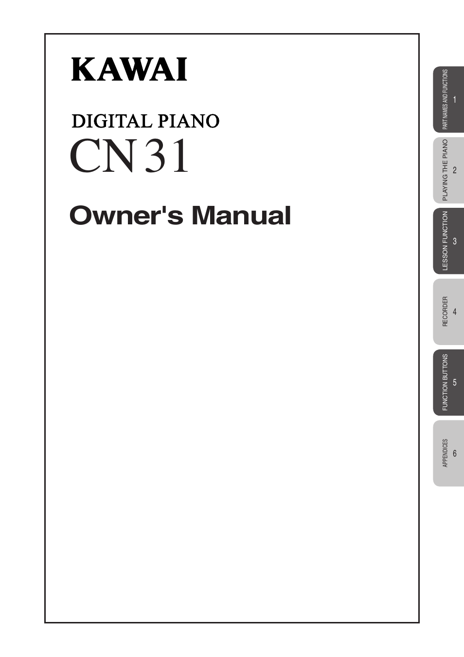 Kawai CN31 User Manual | 58 pages