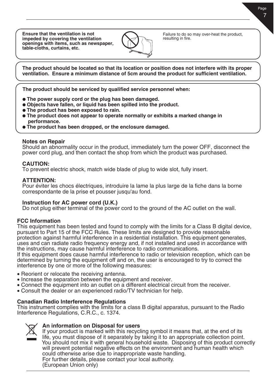 Kawai CN31 User Manual | Page 7 / 58