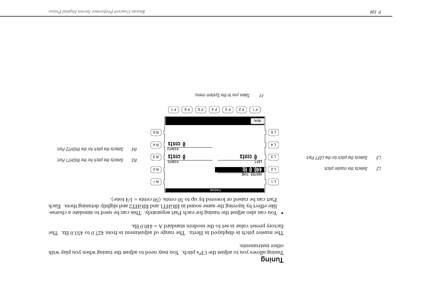 T uning | Kawai Concert Performer Series Digital Piano CP117 User Manual | Page 110 / 180