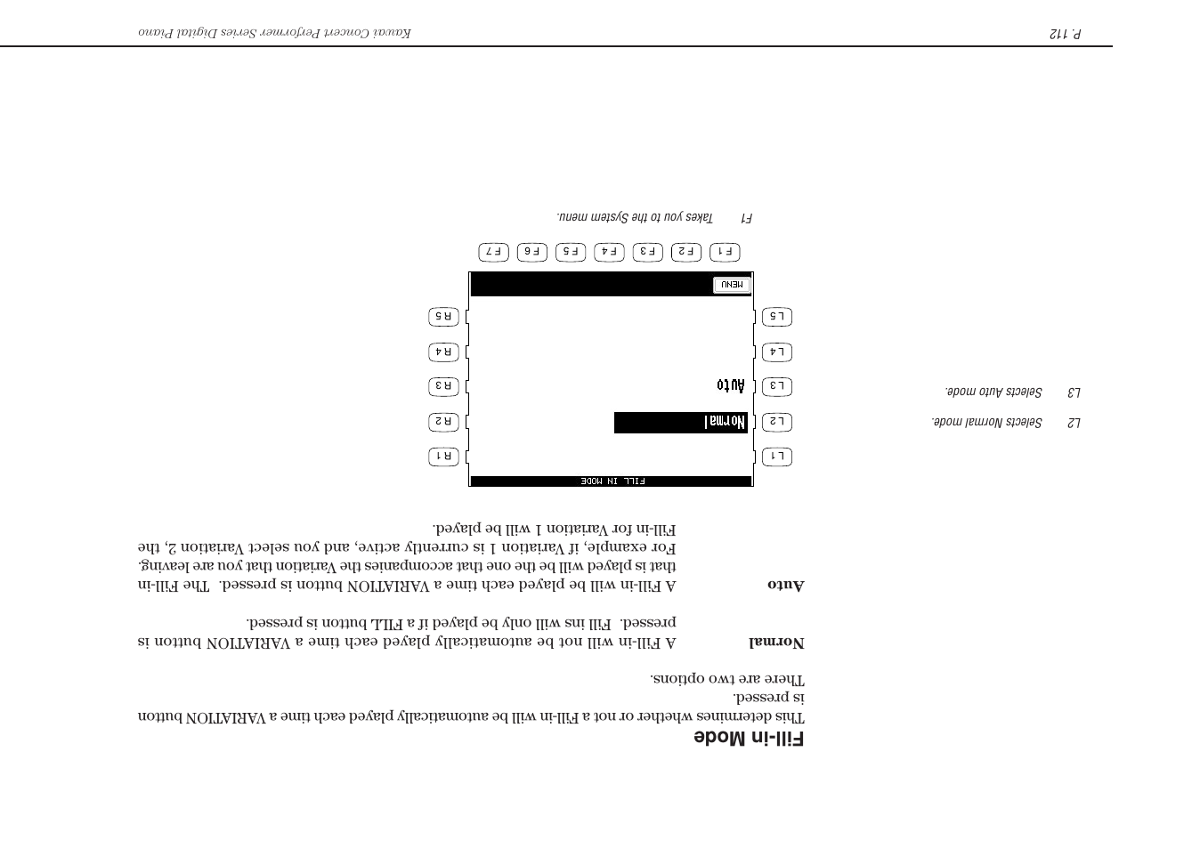 Fill-in mode | Kawai Concert Performer Series Digital Piano CP117 User Manual | Page 118 / 180