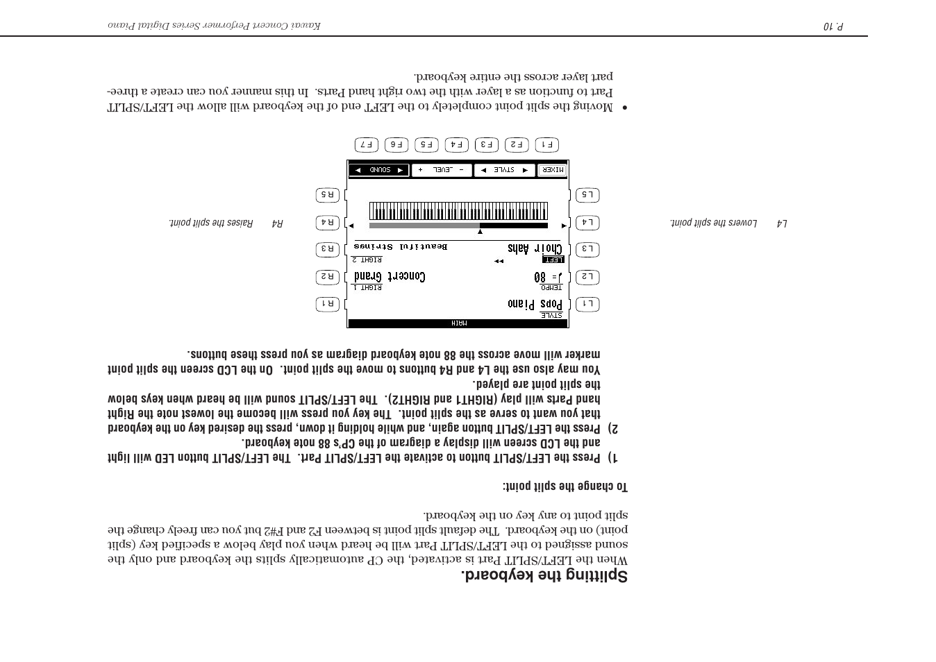 Splitting the keyboar d | Kawai Concert Performer Series Digital Piano CP117 User Manual | Page 16 / 180