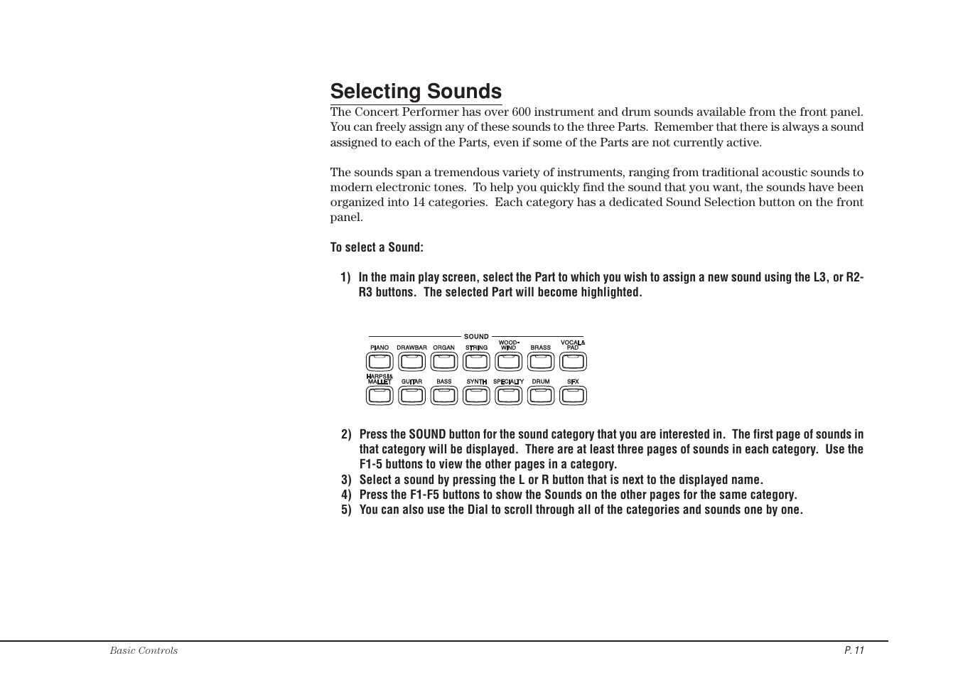 Selecting sounds | Kawai Concert Performer Series Digital Piano CP117 User Manual | Page 17 / 180