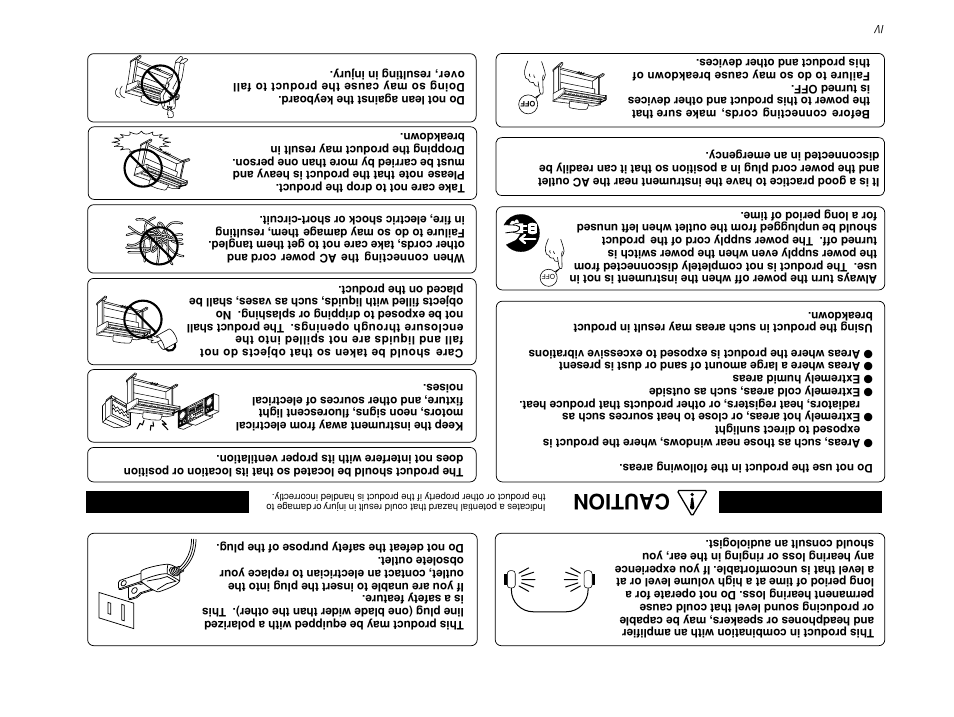 Caution | Kawai Concert Performer Series Digital Piano CP117 User Manual | Page 4 / 180