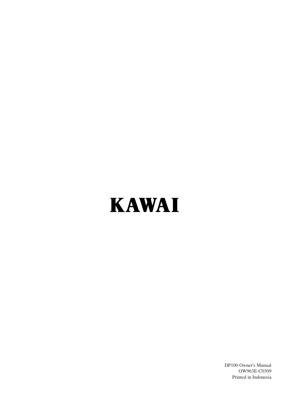 Kawai DP100 User Manual | Page 22 / 22