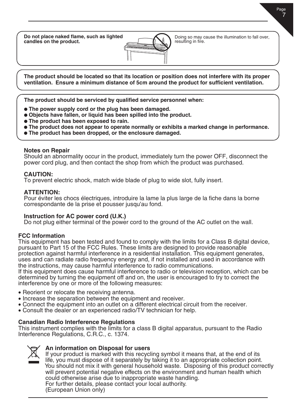 Kawai CN22 User Manual | Page 7 / 42