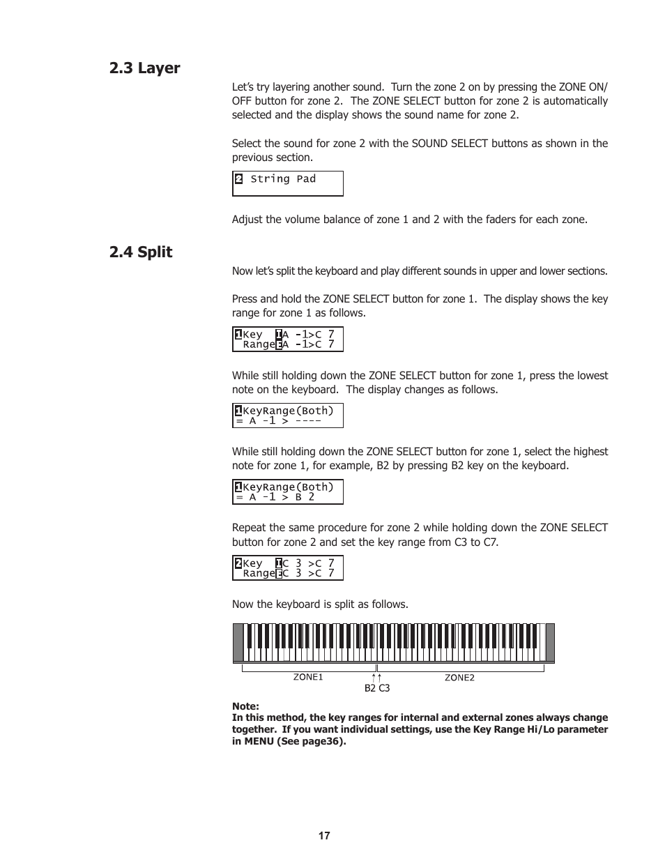 3 layer, 4 split | Kawai Professional Stage Piano MP8II User Manual | Page 17 / 76