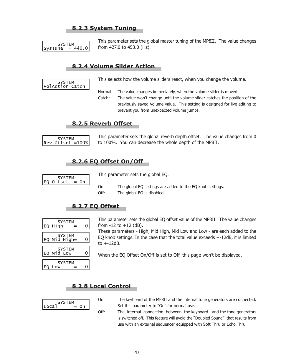 Kawai Professional Stage Piano MP8II User Manual | Page 47 / 76