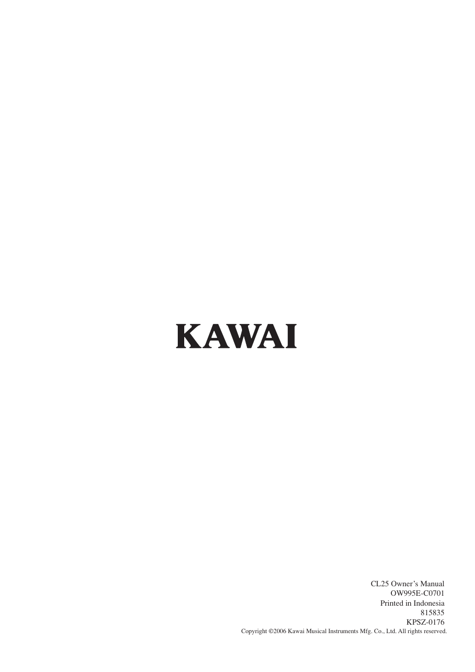 Kawai CL25 User Manual | Page 28 / 28