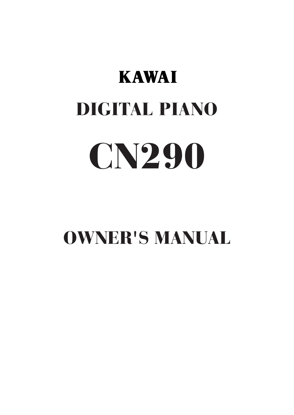 Kawai CN290 User Manual | 24 pages