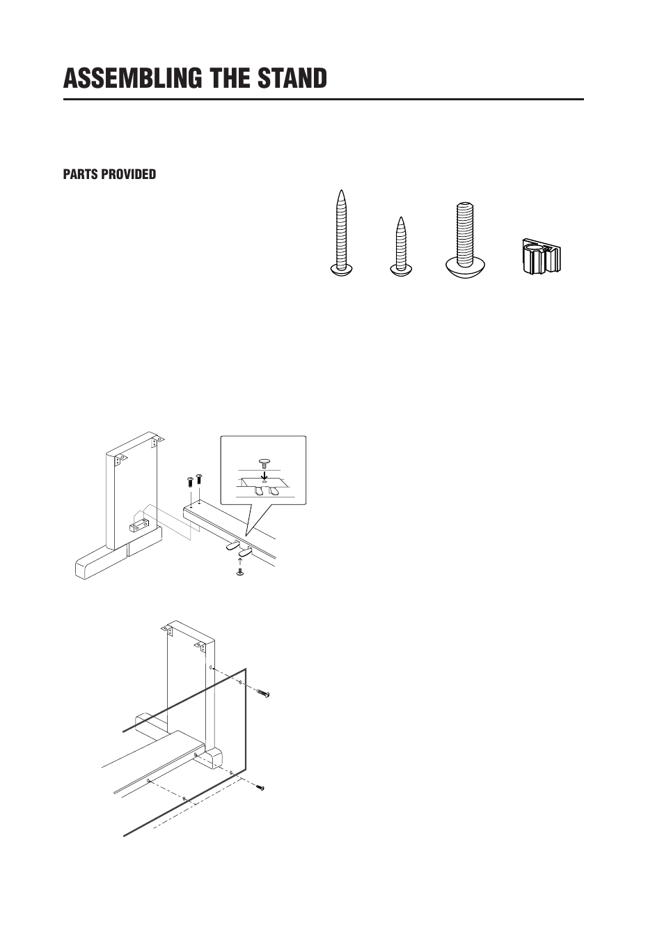 Assembling the stand | Kawai CN290 User Manual | Page 6 / 24