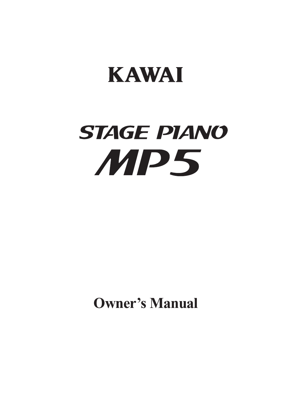 Kawai Stage Piano MP5 User Manual | 76 pages