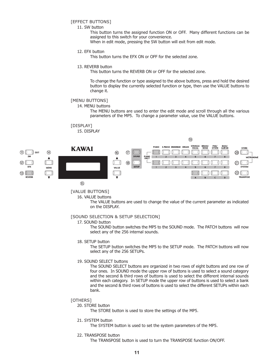 Kawai Stage Piano MP5 User Manual | Page 11 / 76