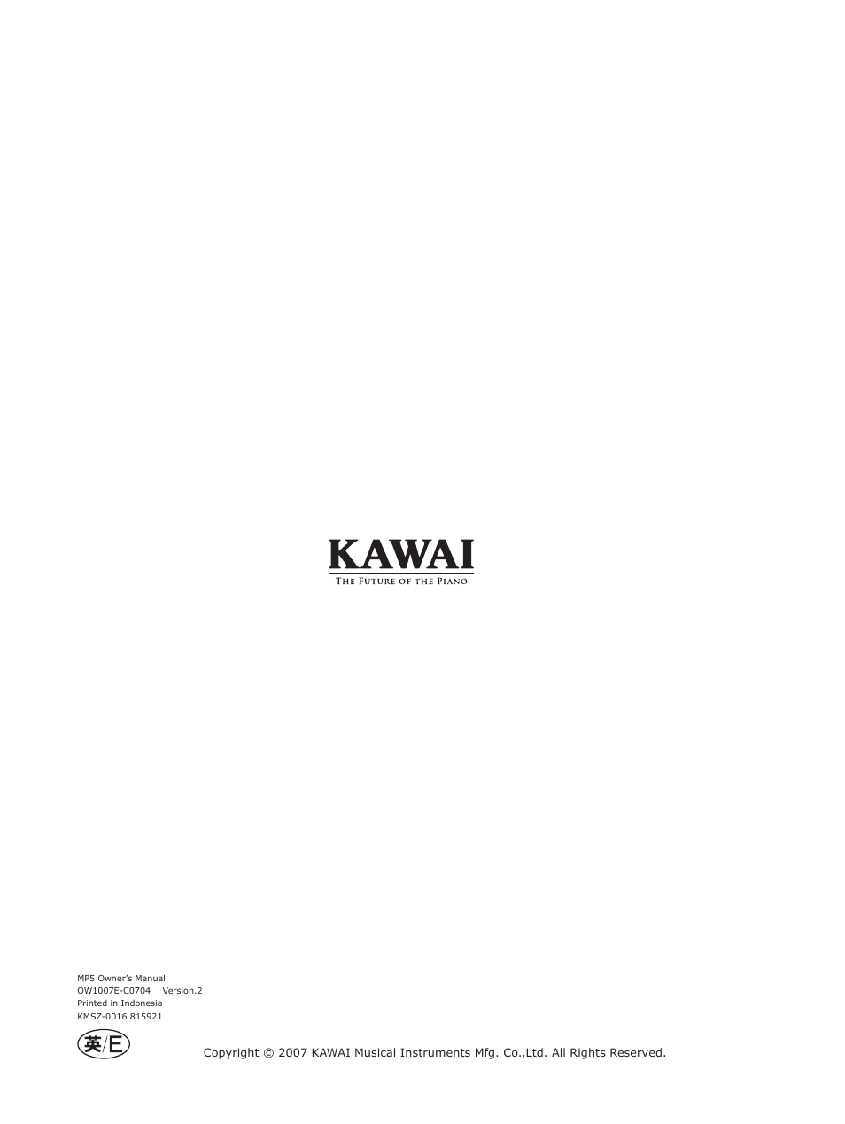 Kawai Stage Piano MP5 User Manual | Page 76 / 76