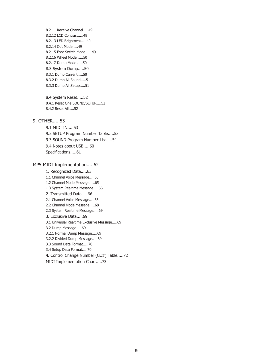 Kawai Stage Piano MP5 User Manual | Page 9 / 76