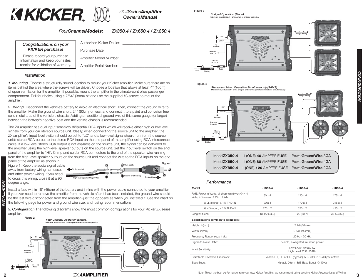 2zx. 4amplifier | Kicker ZX650.4 User Manual | Page 2 / 3