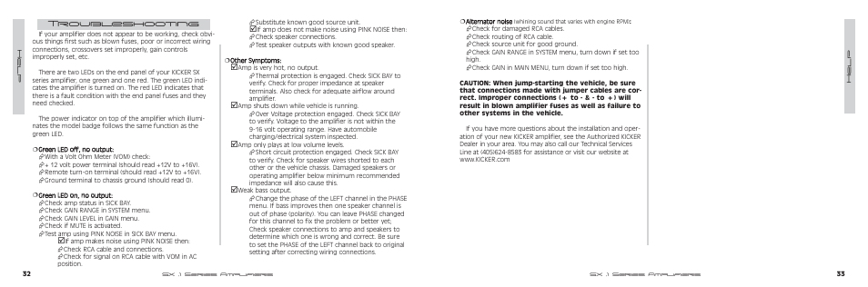 Troubleshooting | Kicker SX SERIES SX650.1 User Manual | Page 17 / 20