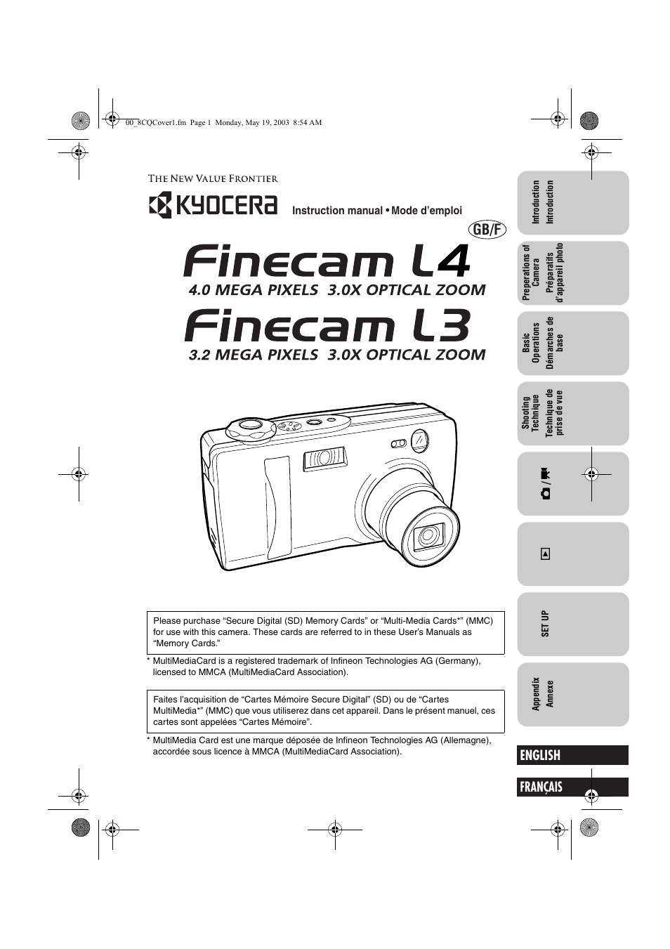 Kyocera Finecam L4 User Manual | 106 pages