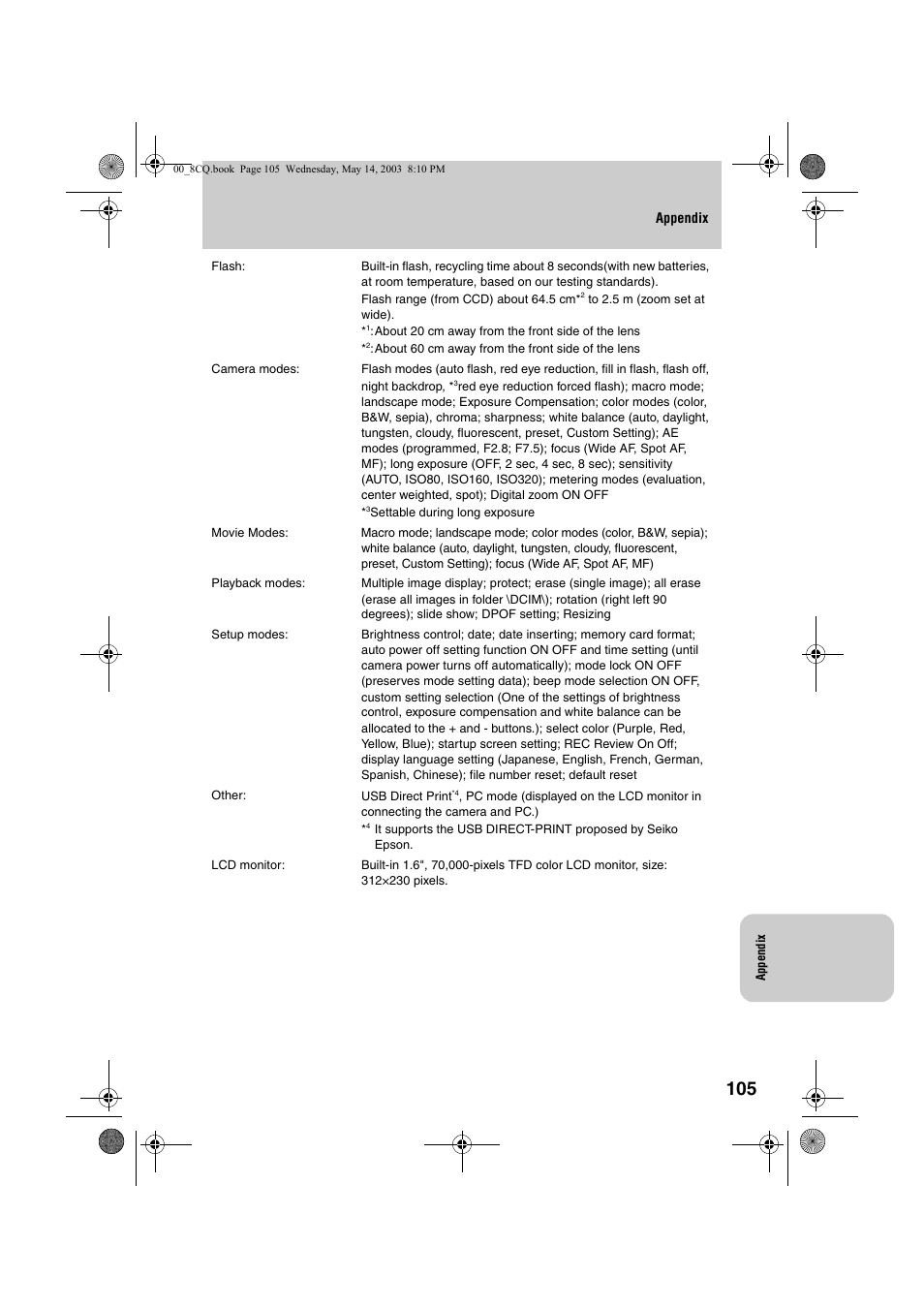 Kyocera Finecam L4 User Manual | Page 105 / 106