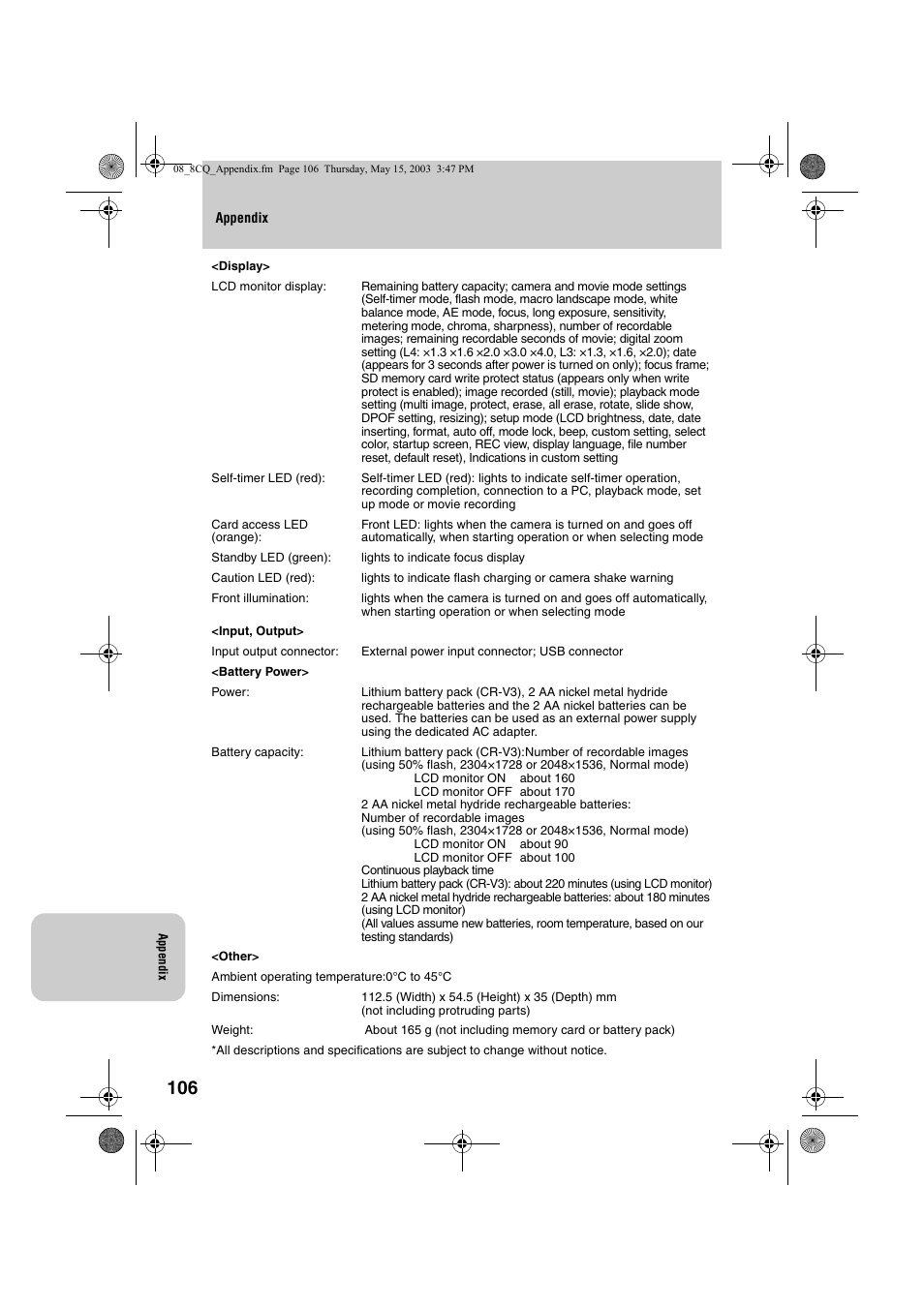 Kyocera Finecam L4 User Manual | Page 106 / 106