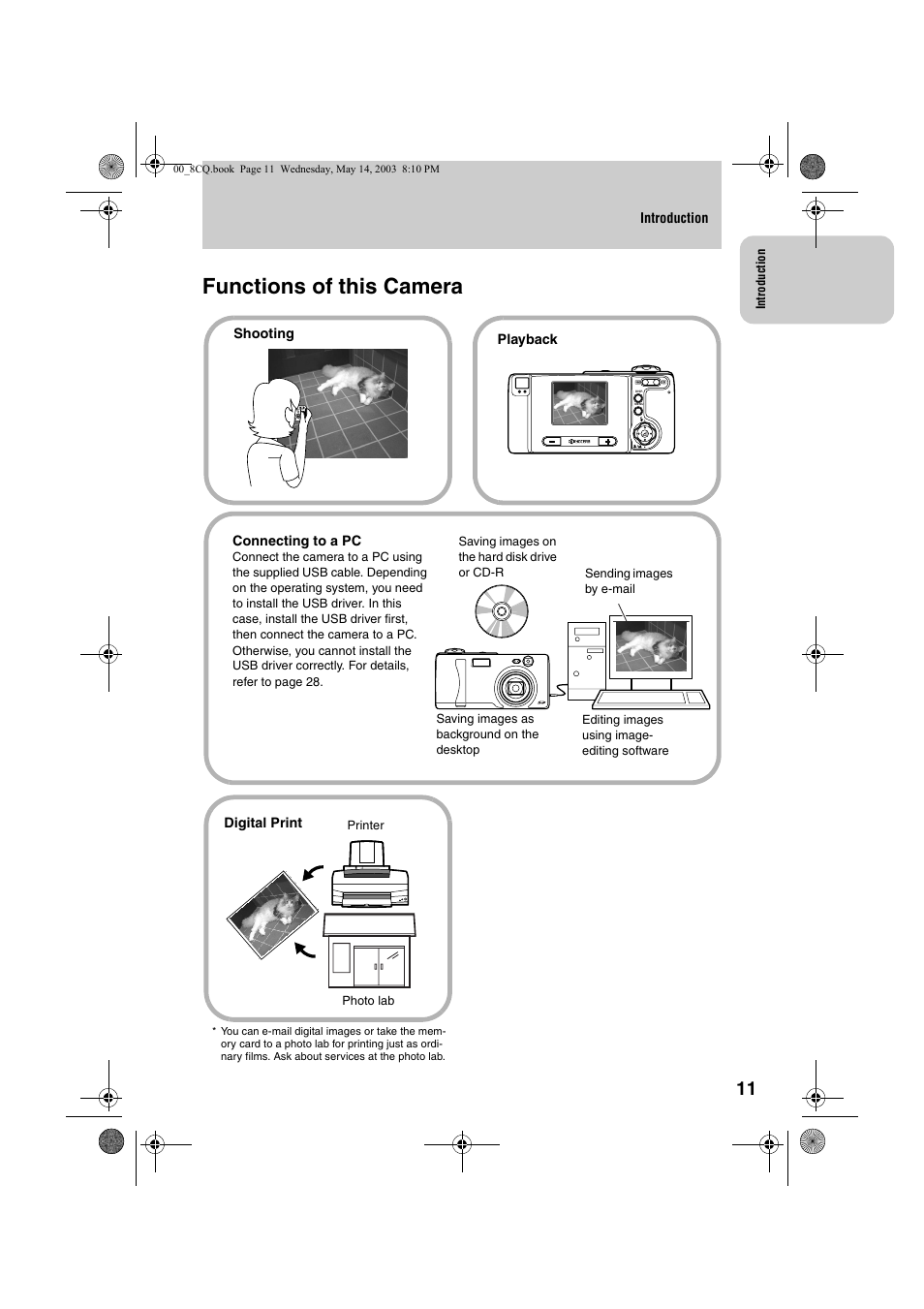 Functions of this camera | Kyocera Finecam L4 User Manual | Page 11 / 106
