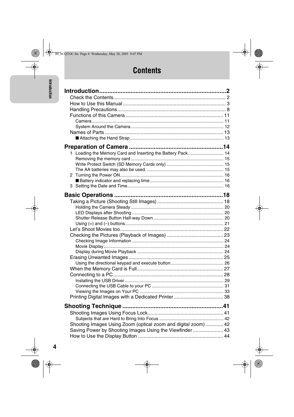 Kyocera Finecam L4 User Manual | Page 4 / 106