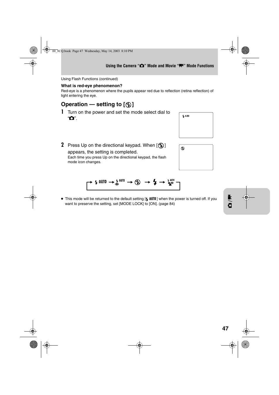Operation — setting to | Kyocera Finecam L4 User Manual | Page 47 / 106