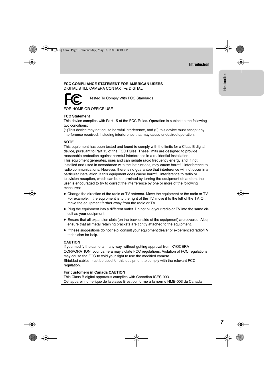 Kyocera Finecam L4 User Manual | Page 7 / 106