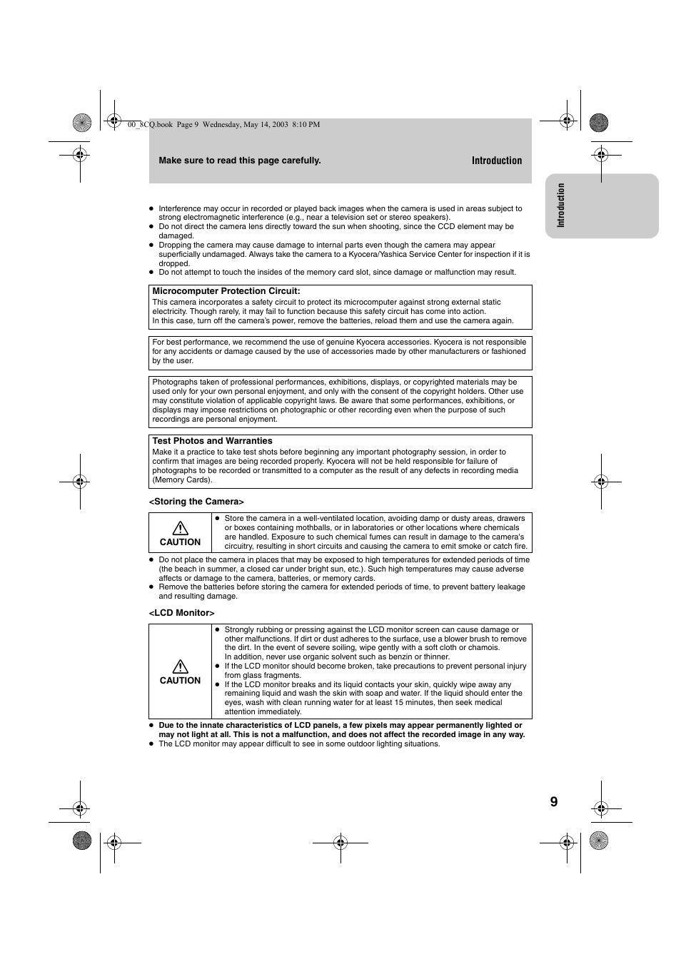 Kyocera Finecam L4 User Manual | Page 9 / 106