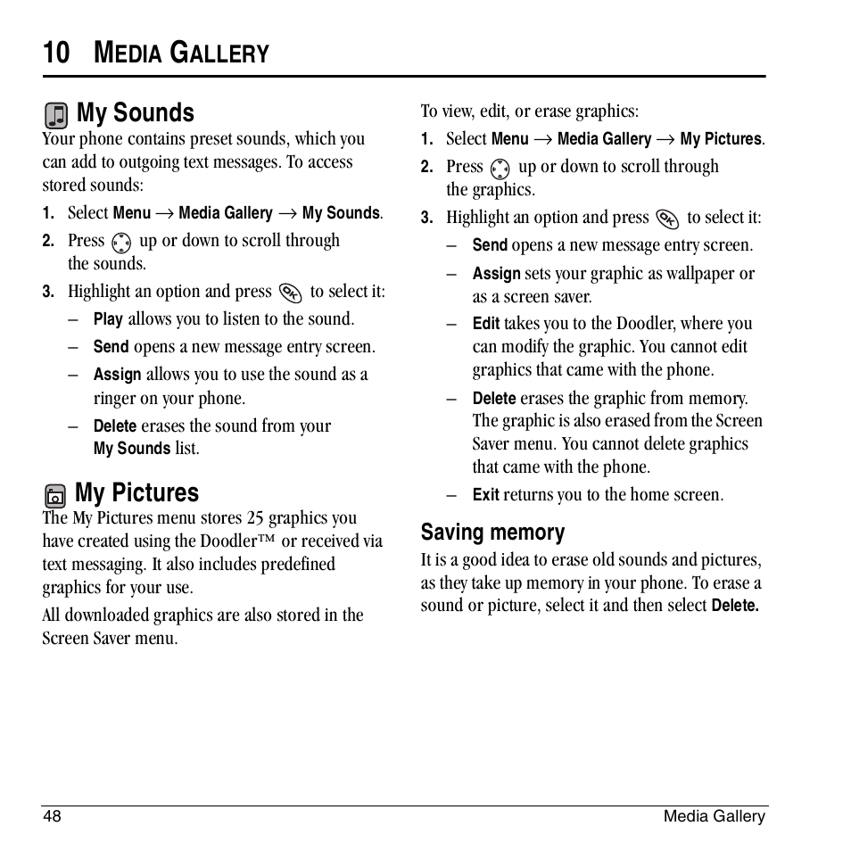 10 m, My sounds, My pictures | Edia, Allery | Kyocera KX444 User Manual | Page 54 / 64