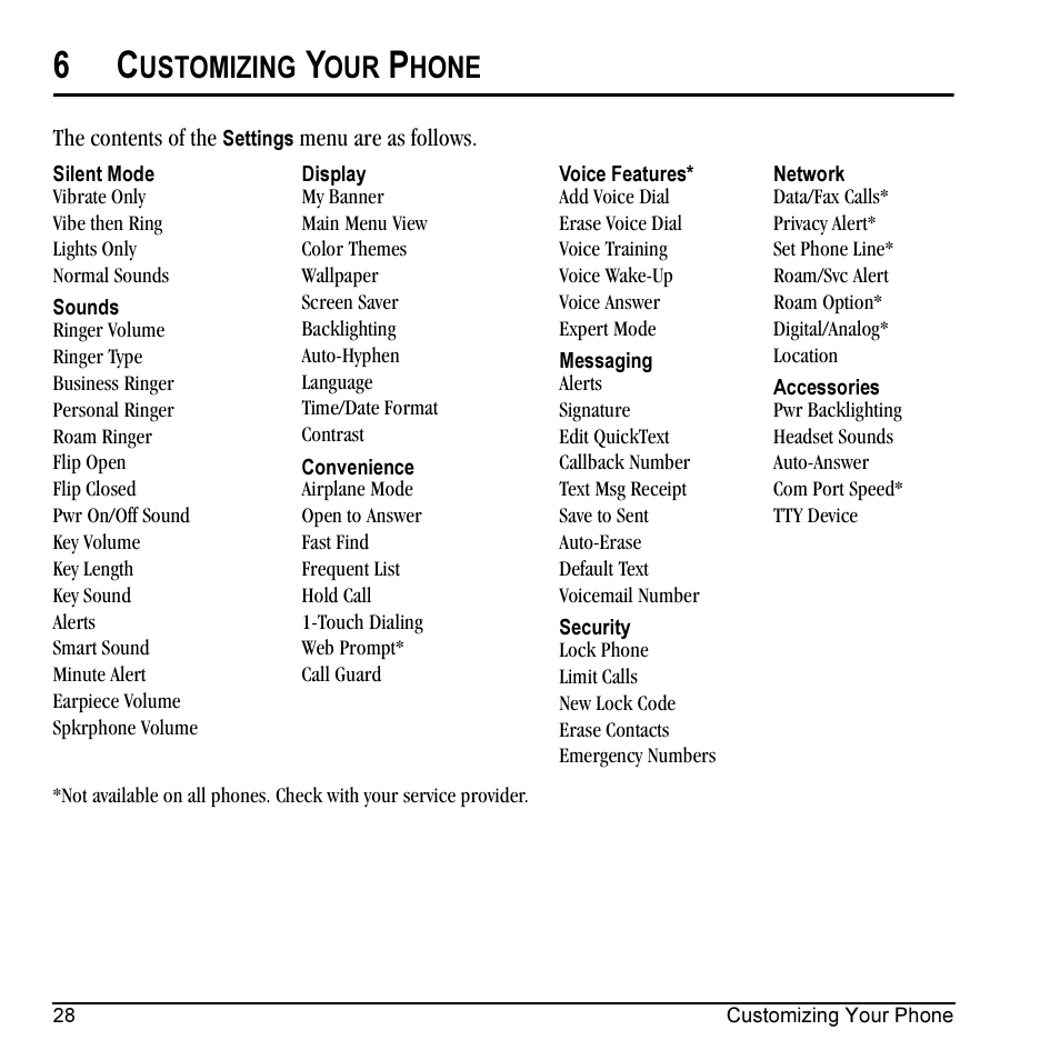 Ustomizing, Hone | Kyocera Milan KX9C User Manual | Page 34 / 64