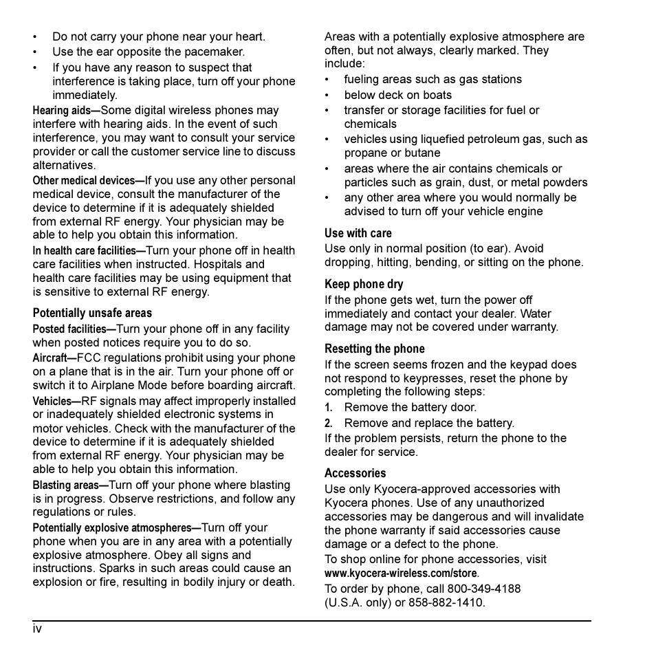Kyocera Milan KX9C User Manual | Page 4 / 64