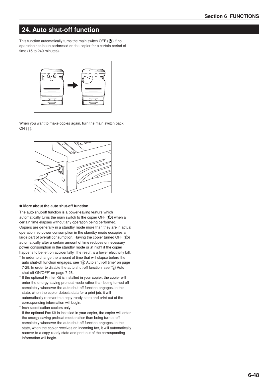 Auto shut-off function | Kyocera KM-C830 User Manual | Page 95 / 161