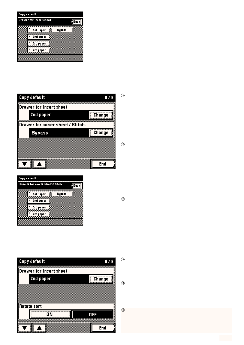 16 drawer for cover sheet/stitch, 17 rotate sort | Kyocera 4230 User Manual | Page 151 / 226