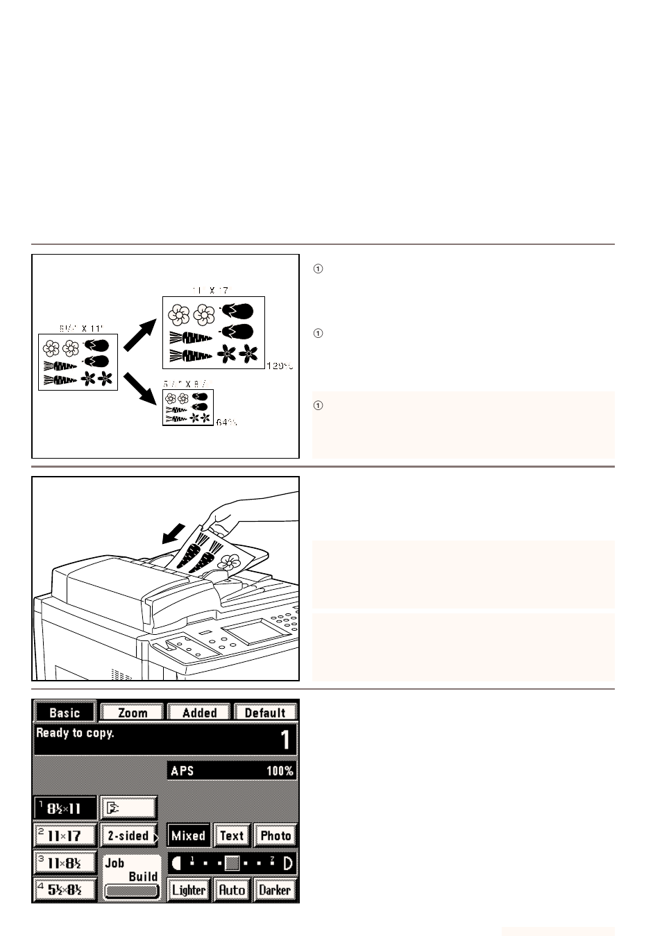 Functions, 1) enlargement/reduction, 1 auto magnification selection mode | Functions fonctions funciones | Kyocera 4230 User Manual | Page 52 / 226