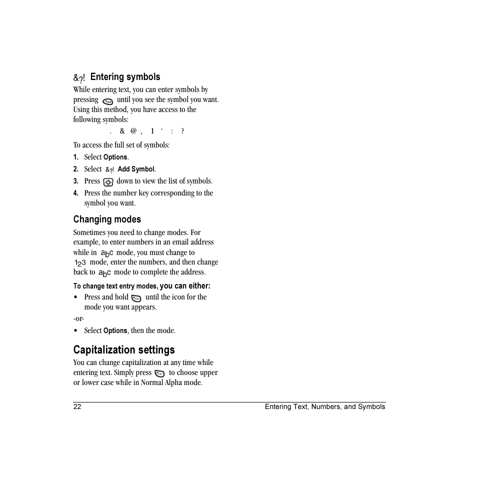 Capitalization settings | Kyocera Candid KX16 User Manual | Page 28 / 64