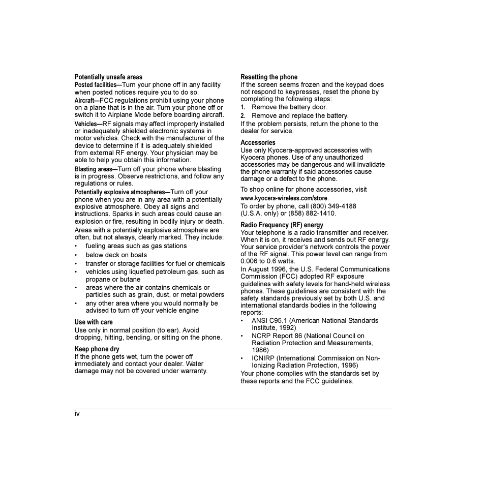 Kyocera Candid KX16 User Manual | Page 4 / 64