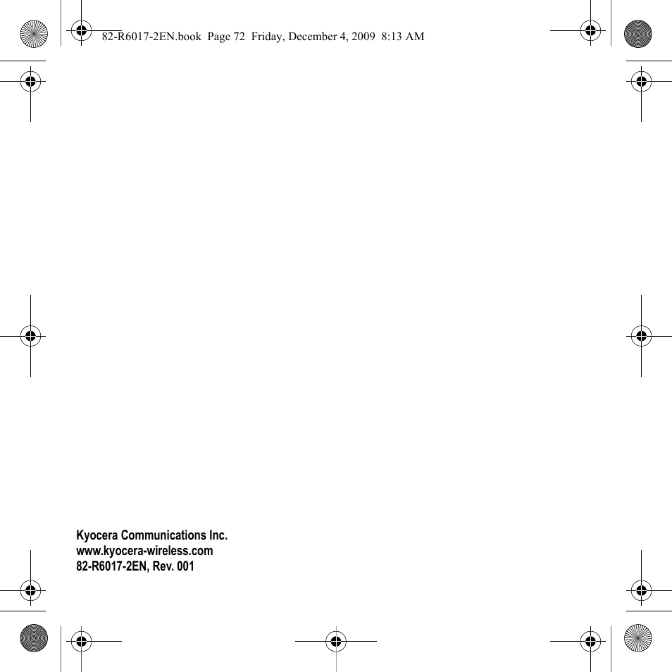 Kyocera TOMO S2410 User Manual | Page 72 / 72
