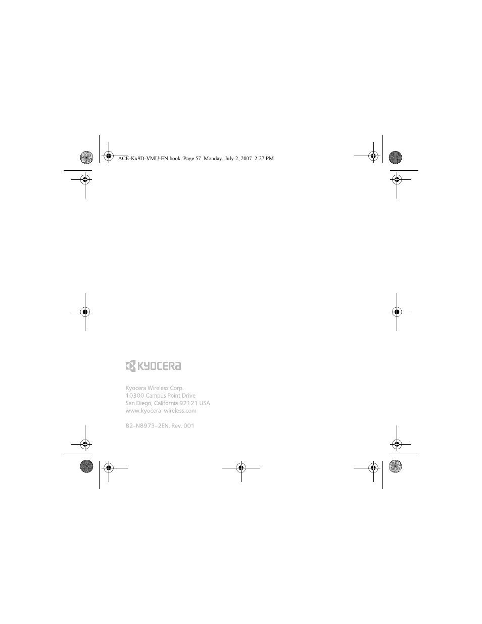 Kyocera OYSTR KX9 User Manual | Page 64 / 64